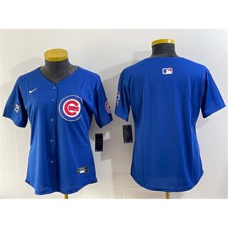 Youth Chicago Cubs Blank Royal 'Ryne Sandberg Tribute' Vapor Limited V2 Stitched Baseball Jersey