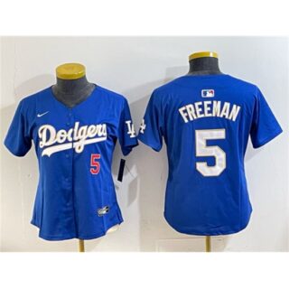 Youth Los Angeles Dodgers #5 Freddie Freeman Royal Gold Limited Stitched Baseball Jersey