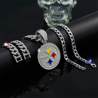 Pittsburgh Steelers Pendant and Necklace Silver