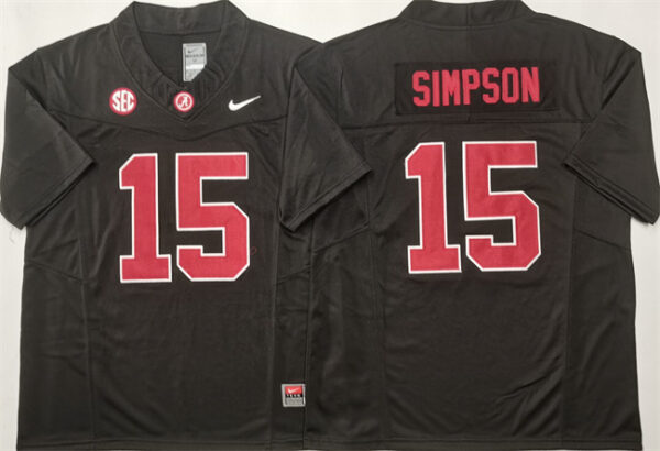 Georgia Bulldogs #15 Ty Simpson Black 2025 F.U.S.E. Stitched Jersey