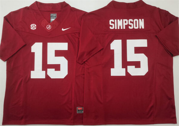 Georgia Bulldogs #15 Ty Simpson Red 2025 F.U.S.E. Stitched Jersey