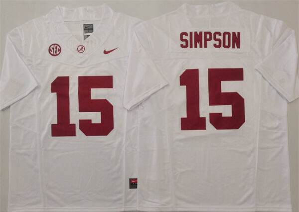 Georgia Bulldogs #15 Ty Simpson White 2025 F.U.S.E. Stitched Jersey