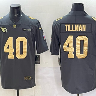 Men's Arizona Cardinals #40 Pat Tillman Grey Gold Salute To Service Limited Stitched Jersey