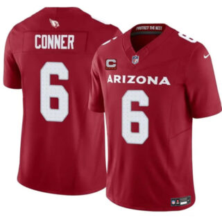 Men's Arizona Cardinals #6 James Conner Red 2025 F.U.S.E. With 4-Star C Patch Vapor Untouchable Limited Stitched Jersey