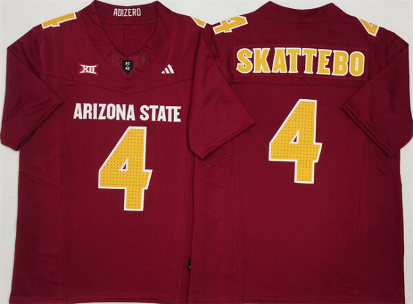 Men's Arizona State Sun Devils #4 Cam Skattebo Red 2024 F.U.S.E. Vapor Limited Stitched Jersey