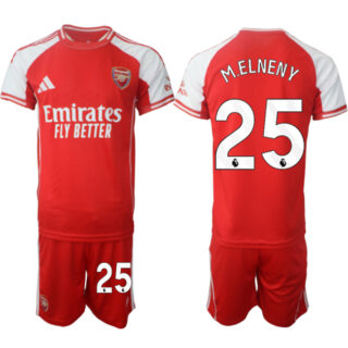 Men's Arsenal F.C #25 Mohamed Elneny Red 2025 Home Soccer Jersey Suit