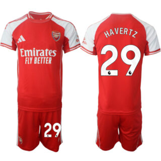 Men's Arsenal F.C #29 Kai Lukas Havertz Red 2025 Home Soccer Jersey Suit