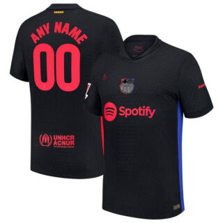 Men's Barcelona Custom Black 2024 25 Away Soccer Jersey