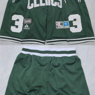 Men's Boston Celtics #33 Larry Bird Green Shorts (Run Small)