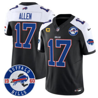 Men's Buffalo Bills #17 Josh Allen Black Alternate F.U.S.E. 4-Star C With Est. 1960 Patch Vapor Untouchable Limited Stitched Football Jersey