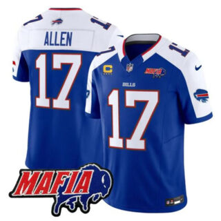 Men's Buffalo Bills #17 Josh Allen Royal Alternate F.U.S.E. 4-Star C With Bills Mafia Patch Vapor Untouchable Limited Stitched Football Jersey