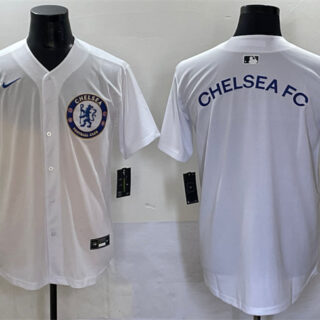 Men's Chelsea FC White 2025 Soccer Baseball Jersey