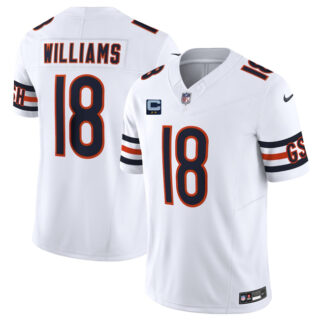 Men's Chicago Bears #18 Caleb Williams White 2025 F.U.S.E. With 2-Star C Patch Vapor Untouchable Limited Stitched Football Jersey