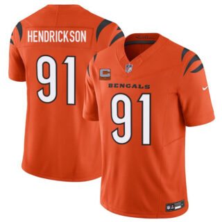 Men's Cincinnati Bengals #91 Trey Hendrickson Orange 2025 F.U.S.E. With 1-Star C Patch Vapor Untouchable Limited Stitched Football Jersey