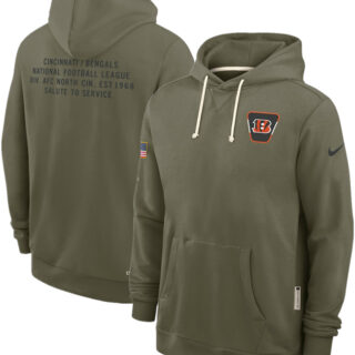 Men's Cincinnati Bengals Olive 2025 Salute to Service Pullover Hoodie