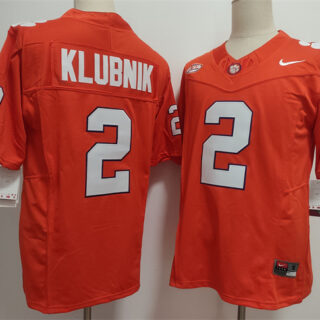 Men's Clemson Tigers #2 Cade Klubnik Orange F.U.S.E. Stitched Football Jersey