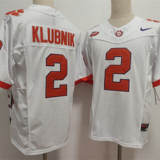 Men's Clemson Tigers #2 Cade Klubnik White F.U.S.E. Stitched Football Jersey