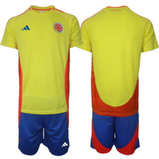 Men's Colombia Team Custom Yellow Red 2024-25 Home Soccer Jersey Suit