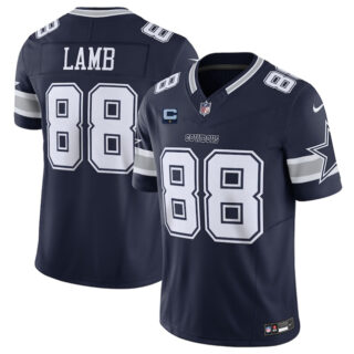 Men's Dallas Cowboys #88 CeeDee Lamb Navy 2025 F.U.S.E. With 1-Star C Patch Vapor Limited Stitched Football Jersey