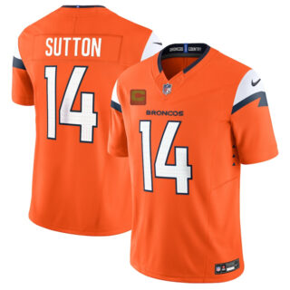 Men's Denver Broncos #14 Courtland Sutton Orange 2025 F.U.S.E. With 4-Star C Patch Vapor Limited Stitched Football Jersey