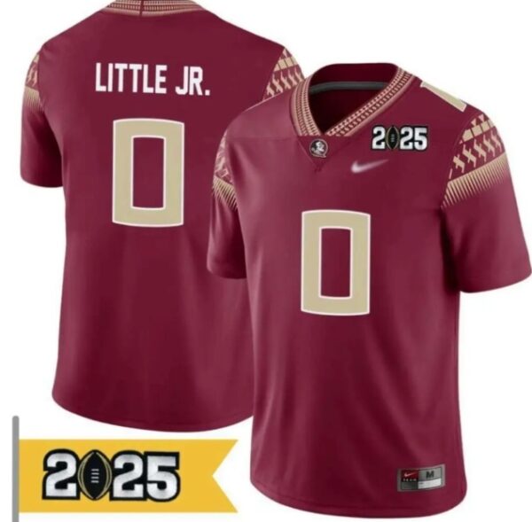Men's Florida State Seminoles #0 Earl Little Red 2025 Patch F.U.S.E Stitched Jersey