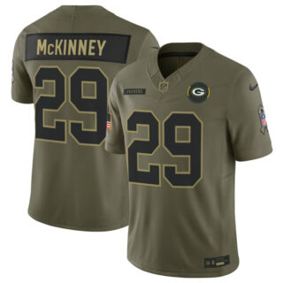 Men's Green Bay Packers #29 Xavier McKinney Olive 2025 F.U.S.E. Salute to Service Limited Stitched Football Jersey