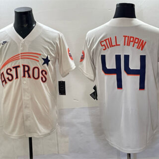 Men's Houston Astros #44 Still Tippin Cream Throwback Cooperstown Collection Limited Stitched Baseball Jersey