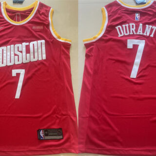 Men's Houston Rockets #7 Kevin Durant Red Icon Edition Stitched Jersey