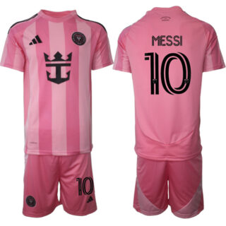 Men's Inter Miami CF #10 Lionel Messi 25 26 Pink Home Soccer Jersey Suit