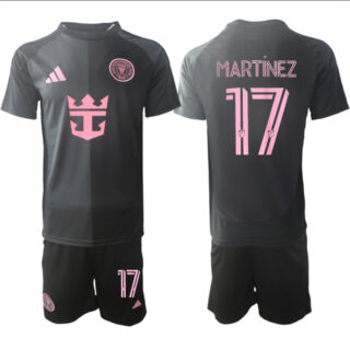 Men's Inter Miami CF #17 Josef Martinez 2025 Black Away Soccer Jersey Suit