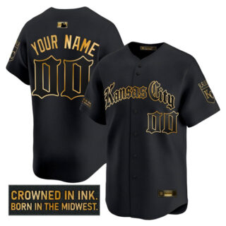Men's Kansas City Royals Active Player Custom 'Gothic Crown Edition' Gold Vapor Limited Stitched Baseball Jersey