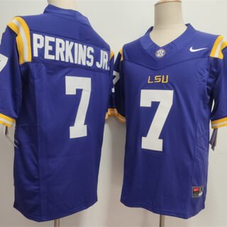 Men's LSU Tigers #7 Harold Perkins Jr. Purple F.U.S.E. Stitched Jersey