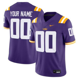 Men's LSU Tigers Active Player Custom Purple Limited Stitched Jersey