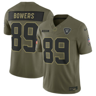 Men's Las Vegas Raiders #89 Brock Bowers Olive 2025 Salute to Service Limited Stitched Football Jersey