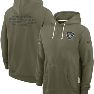 Men's Las Vegas Raiders Olive 2025 Salute to Service Pullover Hoodie