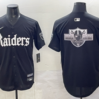 Men's Las Vegas Raiders Team Big Logo Black 'Gothic Sin City Shadows Edition' Vapor Limited Stitched Baseball Jersey