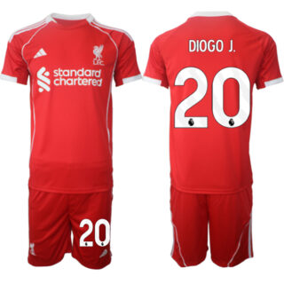 Men's Liverpool #20 Diogo 2025 Red Home Soccer Jersey Suit