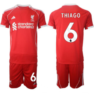 Men's Liverpool #6 Thiago 2025 Red Home Soccer Jersey Suit