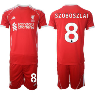Men's Liverpool #8 Dominik Szoboszlai 2025 Red Home Soccer Jersey Suit