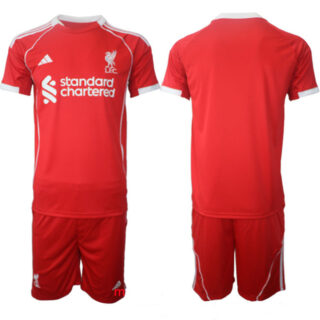 Men's Liverpool Blank 2025 Red Home Soccer Jersey Suit