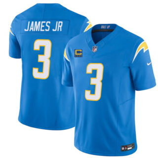 Men's Los Angeles Chargers #3 Derwin James JR Blue 2025 F.U.S.E With 4-Star C Patch Vapor Limited Stitched Football Jersey