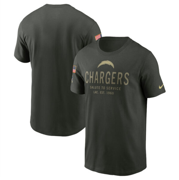 Men's Los Angeles Chargers Forest Green 2025 Salute to Service Sideline Primary Edge Dri-FIT T-Shirt