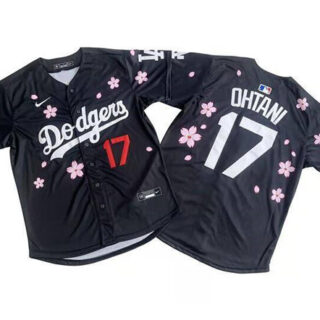 Men's Los Angeles Dodgers #17 Shohei Ohtani Black 2025 Tokyo Series Limited Stitched Baseball Jersey