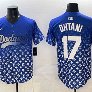 Men's Los Angeles Dodgers #17 Shohei Ohtani Blue Limited Stitched Baseball Jersey