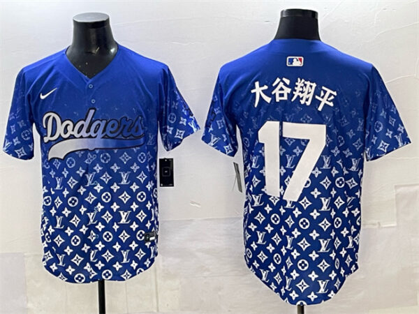 Men's Los Angeles Dodgers #17 Shohei Ohtani Blue Limited Stitched Baseball Jersey