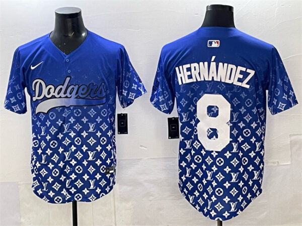 Men's Los Angeles Dodgers #8 Enrique Hernandez Blue Limited Stitched Baseball Jersey