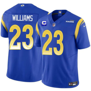 Men's Los Angeles Rams #23 Kyren Williams Blue 2025 F.U.S.E. With 1-Star C Patch Vapor Untouchable Stitched Football Jersey