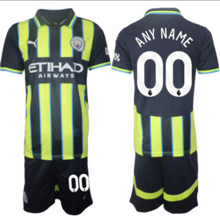 Men's Manchester City Custom 2024-25 Navy Away Soccer Jersey Suit