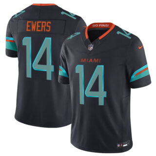 Men's Miami Dolphins #14 Quinn Ewers Black 2025 F.U.S.E. Rivalry Series Vapor Limited Stitched Football Jersey