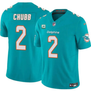 Men's Miami Dolphins #2 Bradley Chubb Aqua 2025 F.U.S.E. With 1-Star C Patch Vapor Limited Stitched Football Jersey